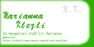 marianna klezli business card